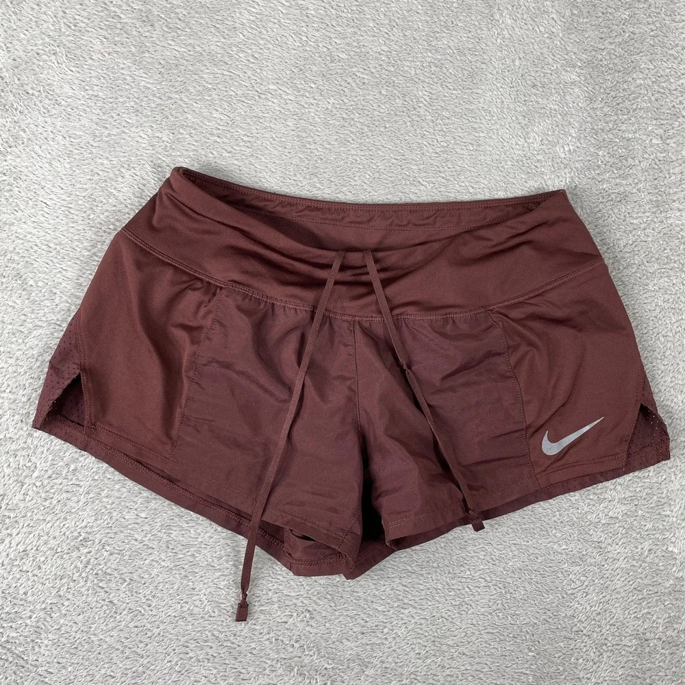 Nike Dri-FIT Shorts Womens Small Burgundy Running Performance Athletic Training
